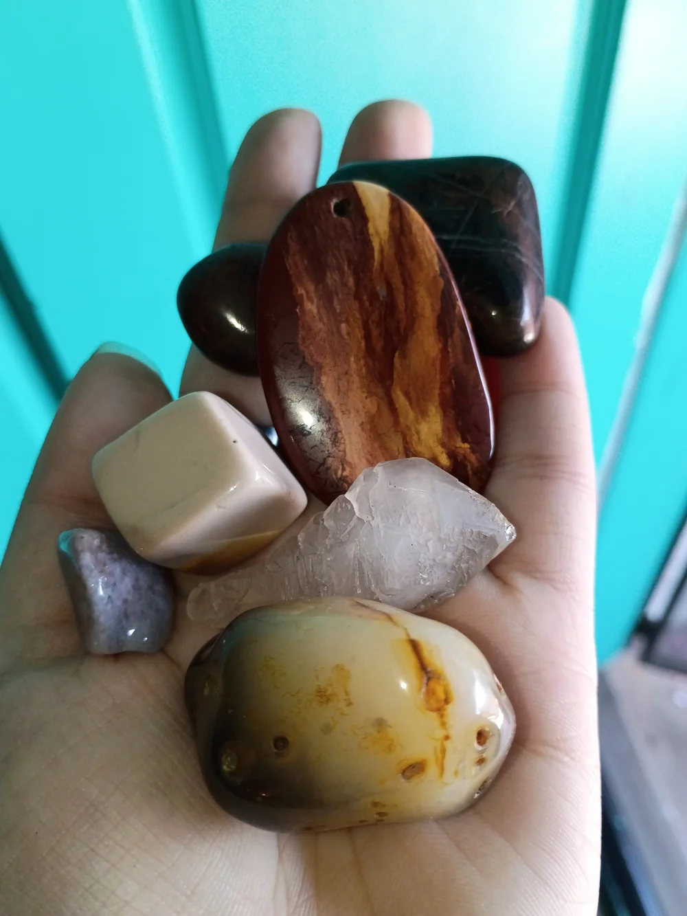 Scoop Of Multi-Colored Polished Gemstone Display Set - Natural Tones